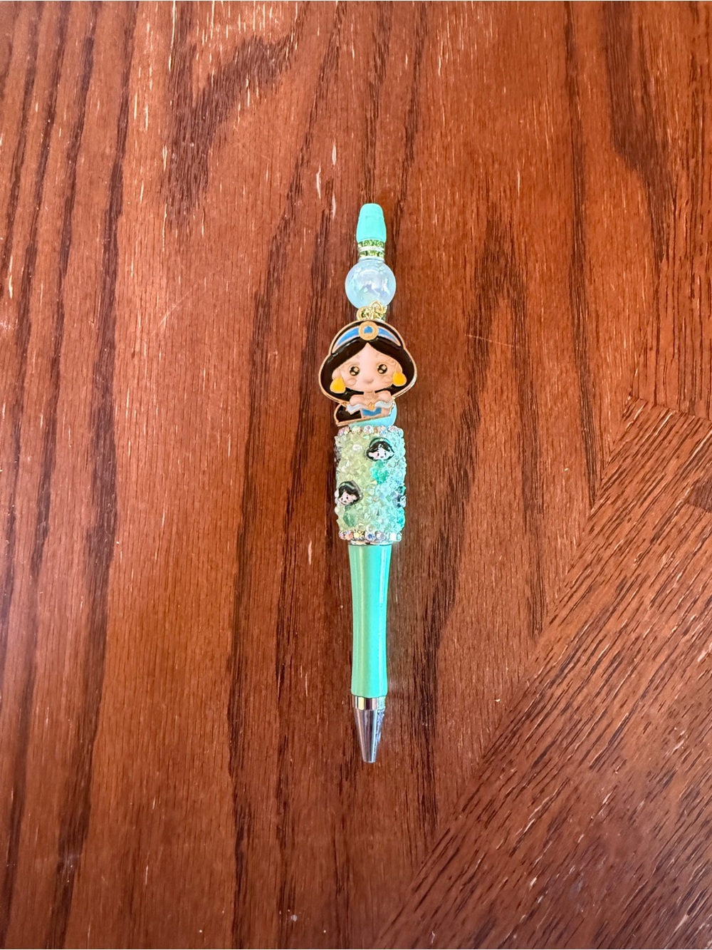Mint Green Jeweled Jasmine Character Ballpoint Pen